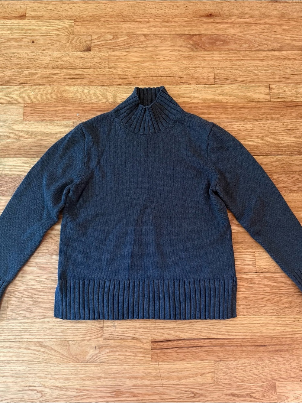 J Crew Charcoal Cotton Turtleneck Sweater in M